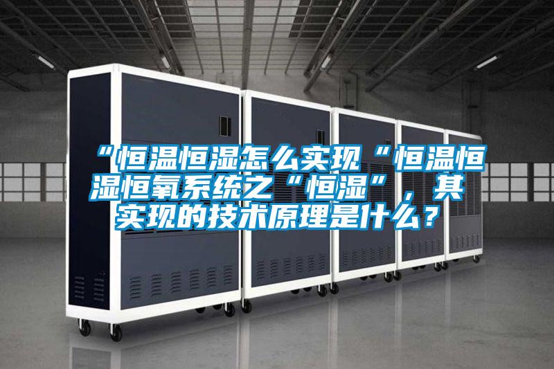 “恒溫恒濕怎么實現(xiàn)“恒溫恒濕恒氧系統(tǒng)之“恒濕”,其實現(xiàn)的技術(shù)原理是什么?