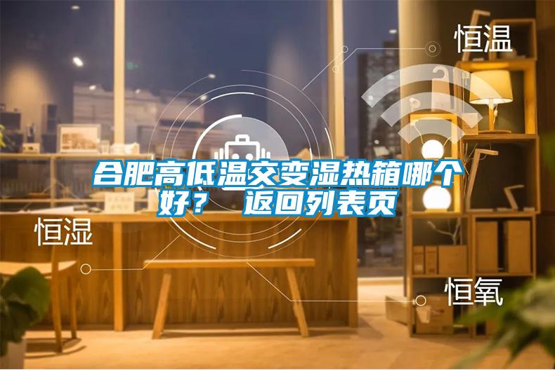 合肥高低溫交變濕熱箱哪個好？ 返回列表頁